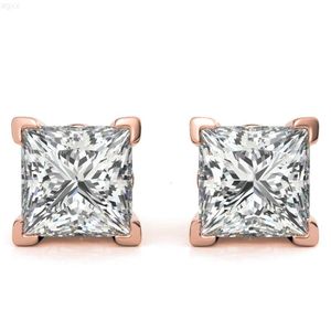 Medboo 14k Geel Goud Vvs d 2ct Moissanite Studs Oorbellen Moissanite Princess Cut Diamond Earring Moissanite Gouden Oorbellen