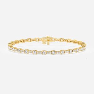 Medboo Bijoux fin 14K or VVS1 D 3.24CT Bracelet de tennis Moisanite Round