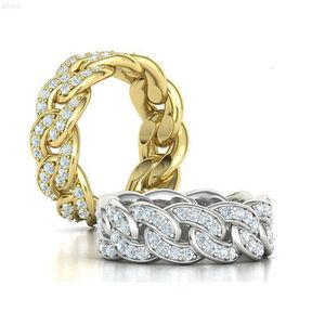 Medboo OEM Jewelry Hip Hop 9K / 10K / 14K / 18K Gold Moissanite Diamond Cuban Link Heavy Chain Ring Jewellery pour les hommes