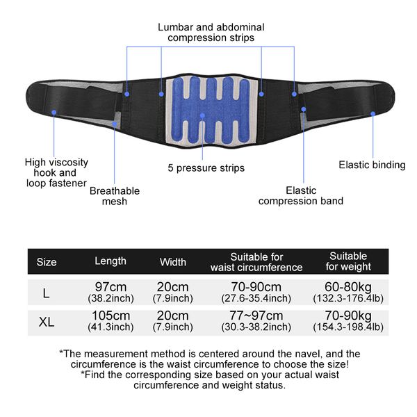 Médical de dos de dos de la ceinture de la ceinture de la taille de la taille de la ceinture Soutien des hommes