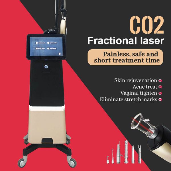 Machine laser fractionnée CO2 à usage médical pour le resurfaçage de la peau, dissolvant d'acné, réparation des cicatrices, santé du vagin, amélioration de la machine à 3 têtes