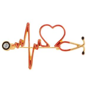 Broche de Metal para medicina médica, estetoscopio, electrocardiograma, latido del corazón, Pin esmaltado para enfermera y Doctor, joyería para solapa, Gift6996846