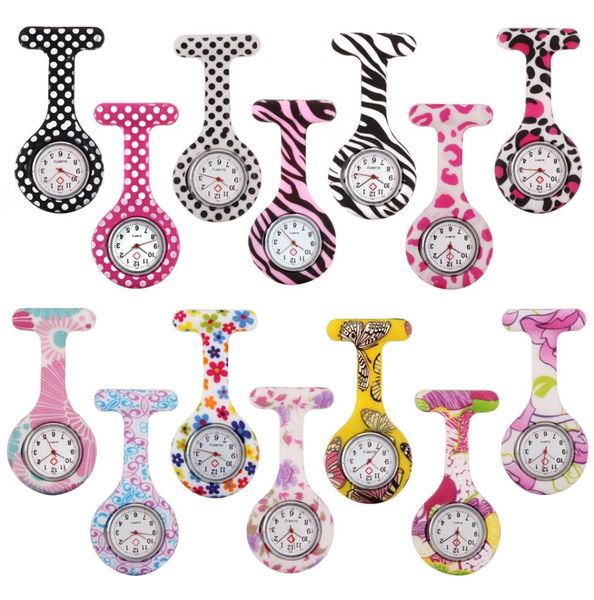 Enfermera médica FOB PIN ZEBRA Silicona Reloj de color leopardo Style Style Pocket Watch1323166