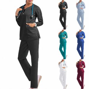 Medische Scrubs Set Voor Vrouwen Arts Medische Uniformen Schoonheid Sal Phcy Werkkleding Kleding Ziekenhuis Tandheelkundige Kliniek Huisdier Overalls 51am #
