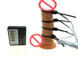 Toys à thème médical Electro Shock Thérapie pénis extension de pénis anneaux de bite stimulation électrique stimulation sexe toys pour men7891167
