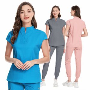 Medische uniformen vrouw scrub sets chirurgische jurken verpleegkundigen accoress ziekenhuis tandheelkundige kliniek schoonheid sal werkkleding kleding pak r2ie#