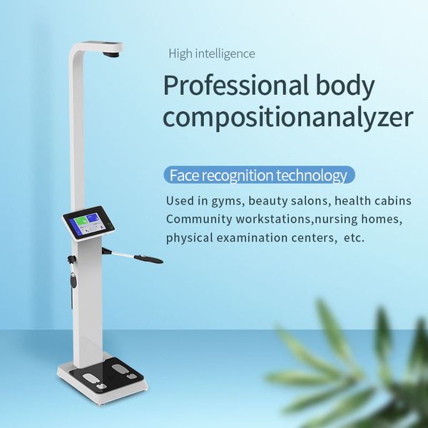 Máquina de análisis de composición corporal para uso médico, 8 electrodos, prueba de IMC, MFBIA, detección de obesidad, peso, medida de altura, máquina de reconocimiento facial