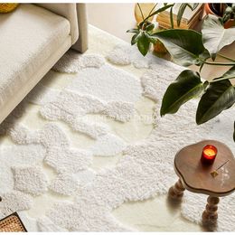MEDICCI Home Snowy Mountain Inspired Design Carpets Ins Cream White 3D Tufted Throw Area Tapis pelues Mats de peluche pour chambre de salon
