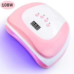 Médecine 108/90/72 / 36W lampe à ongles UV pour le sèche-ongle de manucure avec affichage LCD de capteur et minuterie pour tous