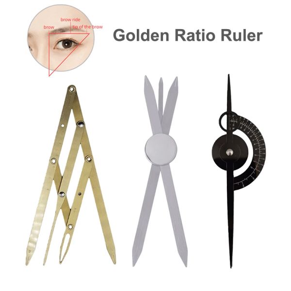 Médecine 3pcs Micoblading Everwen Golden Ratio Suleur Permanent Makeup Tattoo Arear en acier inoxydable Position / Mesurer l'outil PMU Fourniture