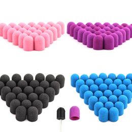 Geneeskunde 50 stks Pink Blue Plastic Sanding Caps 13*19 mm Pedicure voetverzorging gereedschap elektrische nagelboorboormalen Cutter polijstaccessoires