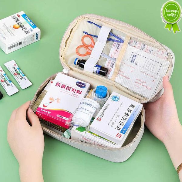 Caja de almacenamiento de medicinas, bolsa organizadora de gran capacidad para viajes, estuche médico de emergencia, Mini Kit de ayuda para exteriores, herramienta de suministros portátil