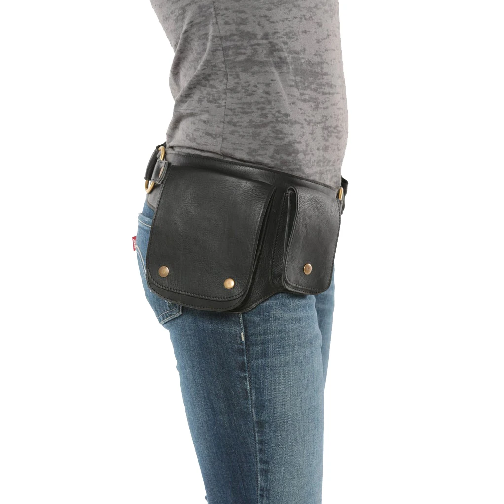 Medeltida justerbar PU -läder Utility Belt Pocket Women Vintage Hip Bag Midjepaket Viking Warrior Larp Cosplay Accessory Plånbok
