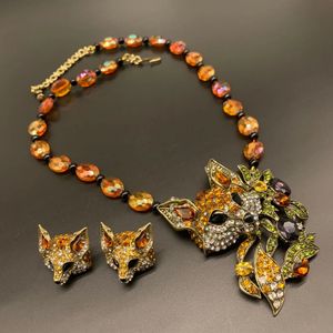 Collier de perles de verre médiéval, strass de luxe, Style renard, Design sens, accessoires de Banquet pour femmes, à la mode