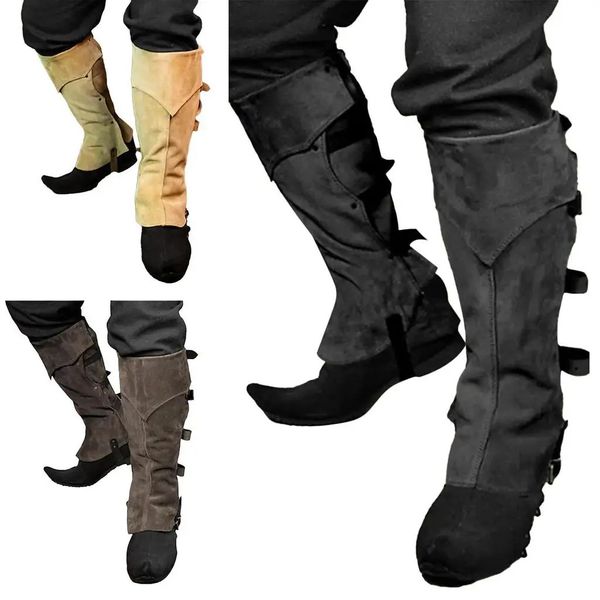 Les bottes de pirate punk gothique médiévale couvre les fausses sacs à sailpunk Renaissance sur la chaussure Black Accessoires pour les hommes Women 231221