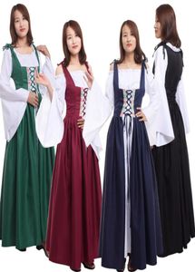 Middeleeuwse Halloween-kostuums voor vrouwen Volwassen Renaissance-jurken Carnavalsfeest Ierse Victoriaanse korsetkostuum Cosplay Kleden9174070