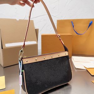 Middeleeuwse hennep Will MINI POCHETTE Tas Onderarmschouder Crossbody Tote Luxe portemonnees Portefeuilles Gloednieuwe Crossbody Schoudertas Pochette Leer Dame Clutch