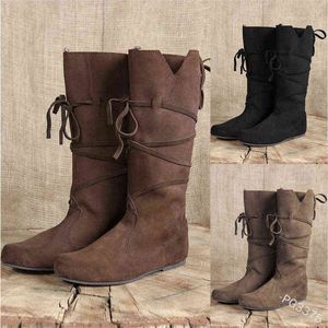 Middeleeuwse Viking kostuum Retro Men Knight Boots Larp Pu Leather Warrior Cosplay Fancy Carnival Party Anime Shoes Nordic 0922