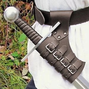 Medieval Viking Sword Cinturón Varaya Soporte de la vaina Men Larp Pirate Knight Cosplay Apuntos de vestuario Katana Rapier Strap Holster Frog