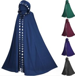 Middeleeuwse Vintage Vrouw Mantel Jas Jas Wicca Robe Middeleeuwse Cape Sjaal Halloween kostuum Kids Cosplay Mantels Heks Tovenaar Kostuum capes