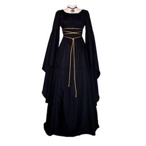 Vestido gótico victoriano Vintage liso para mujer Medieval, vestidos de doncella renacentistas, vestido largo Retro, disfraz de Cosplay para Halloween270H