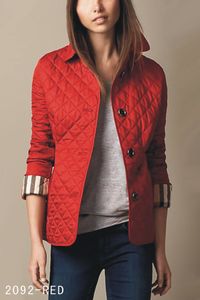 Medigo-133 vente en gros-nouvelles femmes veste printemps automne manteau mode coton Slim veste style britannique plaid matelassé parkas