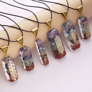 Meditate Pendulum Chakra Hanger Healing Crystal Stone Quartz Kettingen Sieraden Mode Energy Hangers Yoga Touw Ketting Groothandel