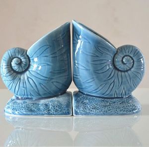 Mediterrane Creative Ceramic Conch Bookend Home Decor Crafts Room Decoration Objects Study Room Figurine Bookcase Shell Vaas