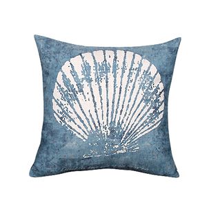 Style méditerranéen housse de coussin bleu mer taie d'oreiller décoratif corail almofada plage décor coquille cojines218i