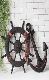Mediterraan stijl modeschip houten boot strand vintage hout stuurwiel nautisch vissen net thuis muur decor geschenken 2012123687708