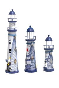 Méditerranéen LED LIGHTHESE FIRIRIN Figurine Ornements nostalgiques Ancre océan pour la maison de bureau Decoration de mariage Craft5826451