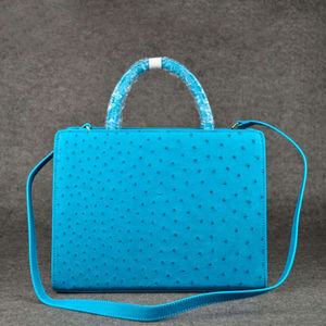 Gemiddelde tassen struisvogel lederen tote exotische huid handtas voor vrouwen designer stijl portemonnee op maat gemaakte merknaam