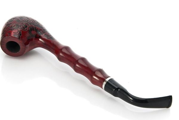 Pipe à tabac en résine rouge de bambou moyen, sculptée à la main dans la longue Section pour fumer