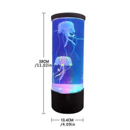 Lámpara de medusa mediana LED que cambia de color decoración del hogar luz nocturna lámpara Led estilo acuario de medusas 201028275v