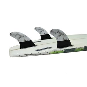 Mediano/grande UPSURF FCS2 Aleta para tabla de surf Tri Fin un juego de fibra de vidrio con pestañas dobles 2 Funboard Fin Marbling Accesorios para tablas de surf 231225