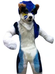 Gemiddelde vacht Husky Dog Fox Mascot Kostuum Wandelen Halloween Kerstmis grootschalig advertentiepak Party Role Play