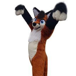 Disfraz de Mascota de perro Husky de piel de longitud media, traje de Halloween para caminar, juego de rol, disfraz publicitario para eventos grandes