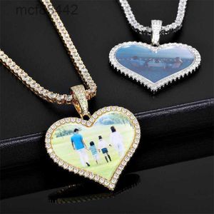 Medium Love Photo Pendant for Mens Necklace Trendy Brand Hip Hop Diy Creative Frame Zirkon