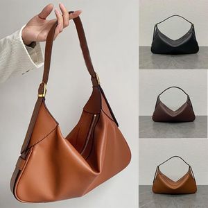 Romy mediano Piel de becerro flexible Armpit Totes Bolsos Lisa Mismo hombro Tote Bag Diseñador de lujo Bolso Monedero Cierre con cremallera Crossbody GRANDE Cartera