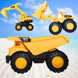 Sente de véhicules d'ingénierie de taille moyenne Excavator Engineering Vehicle Bulldozer Set Boy Beach Toy Toy Toy Toy Car Strong and Fall-R 240407