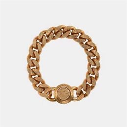 Medusa Big bracelet chaîne dorée en laiton plaqué or 18 carats Marque de luxe pour homme femme bracelets de créateur de haute qualité style classique link224C