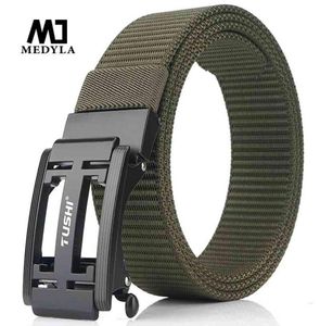 Medyla Mens Military Nylon Belt New Technology Automatic Metal Metal Tactical Belt for Men 3 mm Soft Real Sports Belt 2103102721874