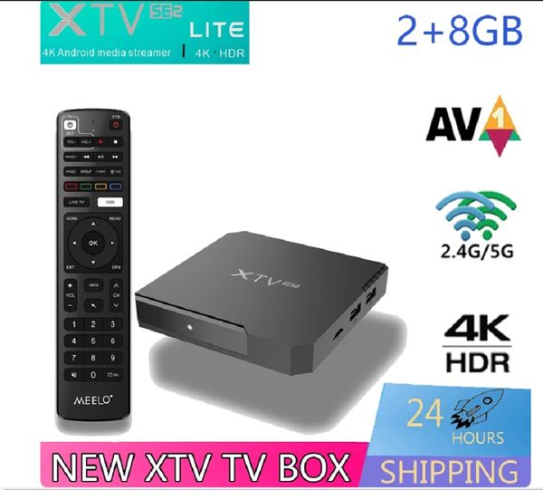 Boîtier Smart TV Android 11 XTV SE2 Lite S905W2, WiFi 2G/8G, Xtrem Staker4K ATV Live AV1, lecteur multimédia