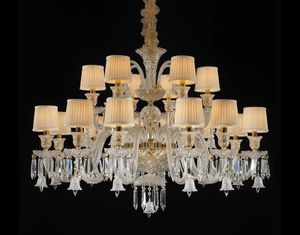 Meerosee grand lustre en cristal lumières éclairage à la maison classique luxe nouveau Design suspension avec abat-jour pour salon hall