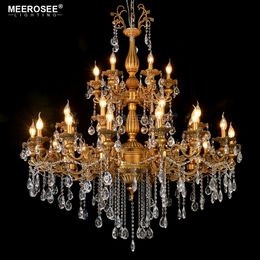 Meerosee Candelier de cristal tradicional Luz clásica colgante francés Lámpara colgante E12 E14 30 Lámpara de hogar de la sala de estar del hotel