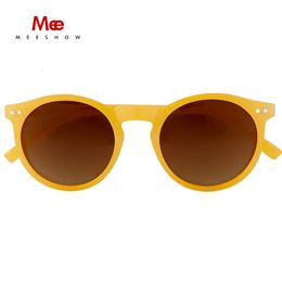 Meeshow Design Sunglasses Men Women Fashion Retro Fashion Oversize Round Round Big Frame 100% UV400 POLARISE SUN LUSTES 240410