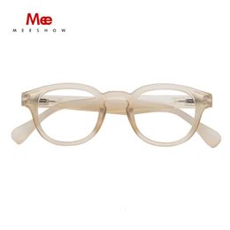 Méshes de lecture Meeshow Womens Élégant cadre en verre Vintage Eyeglass Homme Trend Round Gafas Readers 1.75 2.5 1513 240415