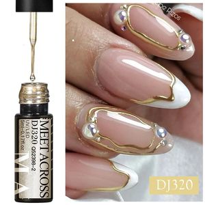 Ontmoet over metallic gouden Sliver roze 5 ml voering gel nagelkunst Polish Painting Mirror Graffiti Stripe Design Varnish Diy 240425