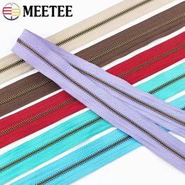 Meetee 2/5 Yards 3# Metal Capper Tape Bag Clothing Coster Costores Caqueta Reemplace la cremallera continua por el medidor Kits de reparación Accesorios