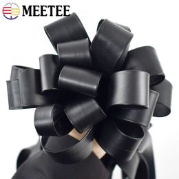 Meetee 5/10 / 20m 3-50 mm noir en cuir plat doux cordon corde de corde de bricolage